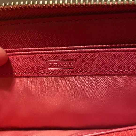 *SOLD* - Pink Stripe Brown Coach Wallet - Picture 5 of 9
